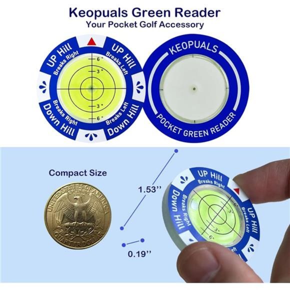 Golf Ball Marker - Golf Green Reader with Level Golf Accessories - Picture 4 of 8